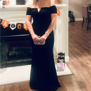 Lulus off the shoulder black dress